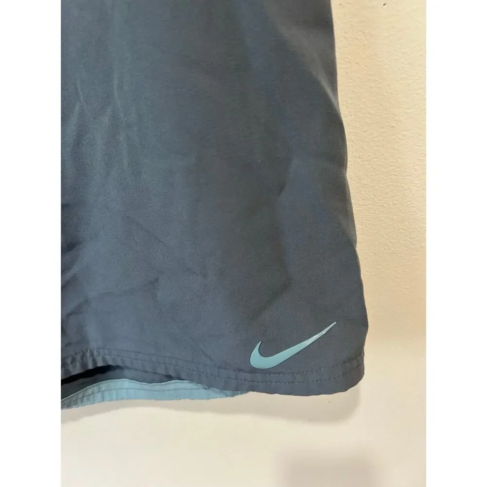 Nike mens shorts size 36 blue green lightweight no liner drawstring pocket